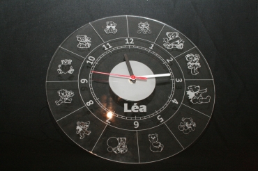 Horloge originale personnalisée et gravée : Ourson 
